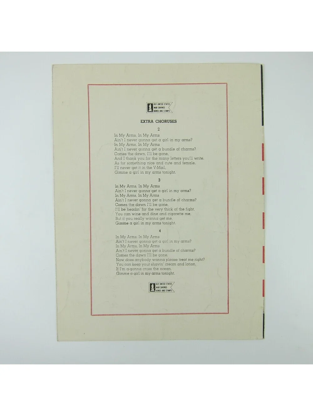 Sheet Music In My Arms See Here Private Hargrove Robert Walker Donna Reed 1943